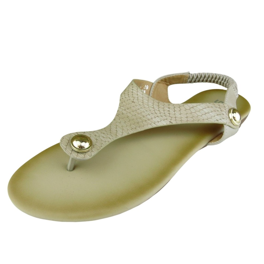 Siketu Women Thong Shoes Brown Synthetic Pull On Size 39 Medium